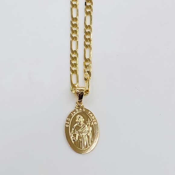 San Judas Tadeo Pendant with Chain Gold Filled - Picture 4 of 7